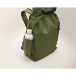 Mochila roll-top rPET para portátil com bolso lateral elástico 15'' cor verde militar vista fotografia sexta vista