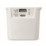 Adaptador de viagem compacto de 30 W com USB-A e USB-C cor branco