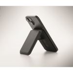 Porta-cartões magnético de polipele PU para 3 cartões cor preto vista fotografia quinta vista