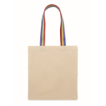 Saco tote de algodão com asas arco-íris 180 g/m2 cor multicolor