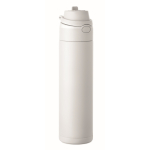 Garrafa antigotas de parede dupla de aço inox reciclado 500 ml cor branco