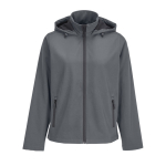 Casaco softshell de mulher com capuz e forro polar SOL'S cor cinzento-escuro