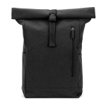 Mochila roll-top com fecho superior e bolsos 17L 380 g/m² cor preto primeira vista
