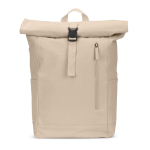 Mochila roll-top com fecho superior e bolsos 17L 380 g/m² cor natural primeira vista