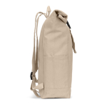 Mochila roll-top com fecho superior e bolsos 17L 380 g/m² cor natural terceira vista
