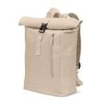 Mochila roll-top com fecho superior e bolsos 17L 380 g/m² cor natural
