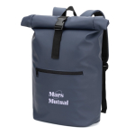 Mochila roll-top para portátil em pele sintética 15 L 16” cor azul imagem com logo