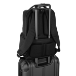 Mochila organizadora repelente à água com bolsos 23L 17,3” cor preto quinta vista