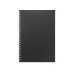 Caderno A5 de papel reciclado com capa flexível, folhas pautadas cor preto primeira vista