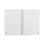 Caderno A5 de papel reciclado com capa flexível, folhas pautadas