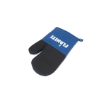 Luva de cozinha 100% algodão com silicone antiderrapante cor azul real imagem com logo