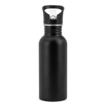 Garrafa de aço inoxidável de parede simples com palhinha 690 ml cor preto