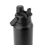 Garrafa de aço inoxidável de dupla parede com bocal 2 em 1 830ml cor preto segunda vista