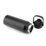 Garrafa de aço inoxidável de dupla parede com bocal 2 em 1 830ml cor preto quarta vista