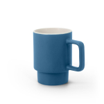 Caneca de cerâmica com acabamento mate e caixa de oferta kraft 330ml cor azul primeira vista