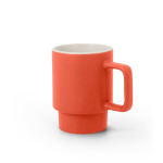 Caneca de cerâmica com acabamento mate e caixa de oferta kraft 330ml cor vermelho primeira vista