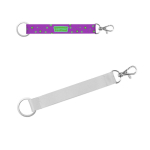 Lanyard curto em poliéster reciclado com argola e mosquetão 2 x 1,5cm varias cores
