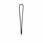 Lanyard tubular de poliamida com mosquetão e etiqueta sublimável cor preto