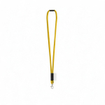 Lanyard tubular de poliamida com mosquetão e etiqueta sublimável cor amarelo