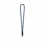 Lanyard tubular de poliamida com mosquetão e etiqueta sublimável cor azul real