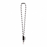 Lanyard tubular de poliamida com mosquetão e etiqueta sublimável vista principal