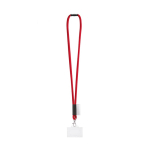 Lanyard tubular fabricado na Europa com mosquetão padrão cor vermelho