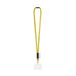 Lanyard tubular fabricado na Europa com mosquetão padrão cor amarelo