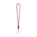 Lanyard tubular fabricado na Europa com mosquetão padrão cor rosa fluorescente