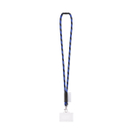Lanyard tubular fabricado na Europa com mosquetão padrão cor azul real