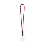 Lanyard tubular fabricado na Europa com mosquetão padrão cor vermelho-escuro