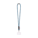 Lanyard tubular fabricado na Europa com mosquetão padrão cor ciano
