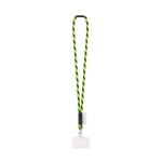 Lanyard tubular fabricado na Europa com mosquetão padrão cor verde fluorescente