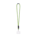 Lanyard tubular fabricado na Europa com mosquetão padrão cor amarelo fluorescente