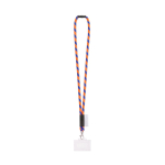 Lanyard tubular fabricado na Europa com mosquetão padrão cor cor-de-laranja fluorescente