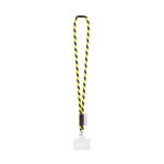 Lanyard tubular fabricado na Europa com mosquetão padrão cor amarelo-claro