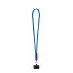 Lanyard tubular com mosquetão e suporte para telemóvel 6,5 x 4,1 cm cor azul
