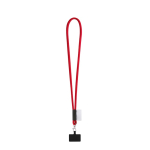 Lanyard tubular com mosquetão e suporte para telemóvel 6,5 x 4,1 cm cor vermelho