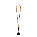 Lanyard tubular com mosquetão e suporte para telemóvel 6,5 x 4,1 cm cor cor-de-laranja