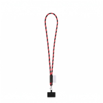 Lanyard tubular com mosquetão e suporte para telemóvel 6,5 x 4,1 cm cor vermelho-escuro