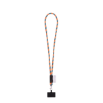 Lanyard tubular com mosquetão e suporte para telemóvel 6,5 x 4,1 cm cor cor-de-laranja fluorescente