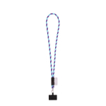 Lanyard tubular com mosquetão e suporte para telemóvel 6,5 x 4,1 cm cor roxo