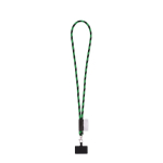 Lanyard tubular com mosquetão e suporte para telemóvel 6,5 x 4,1 cm cor verde oliva
