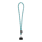 Lanyard tubular com mosquetão e suporte para telemóvel 6,5 x 4,1 cm vista principal