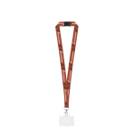 Lanyard em poliéster reciclado com mosquetão e porta-cartão 2 cm varias cores