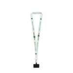 Lanyard de poliéster reciclado com mosquetão e suporte para telemóvel 2 cm varias cores