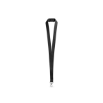 Lanyard de poliéster com mosquetão metálico e fecho de segurança 2 cm cor preto