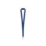 Lanyard de poliéster com mosquetão metálico e fecho de segurança 2 cm cor azul