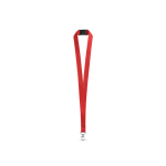 Lanyard de poliéster com mosquetão metálico e fecho de segurança 2 cm cor vermelho