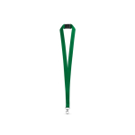 Lanyard de poliéster com mosquetão metálico e fecho de segurança 2 cm cor verde