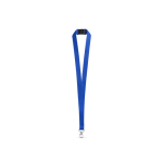 Lanyard de poliéster com mosquetão metálico e fecho de segurança 2 cm cor azul real